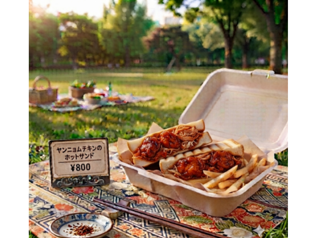FORTUNE SMILE ヤンニョムチキンのホットサンド